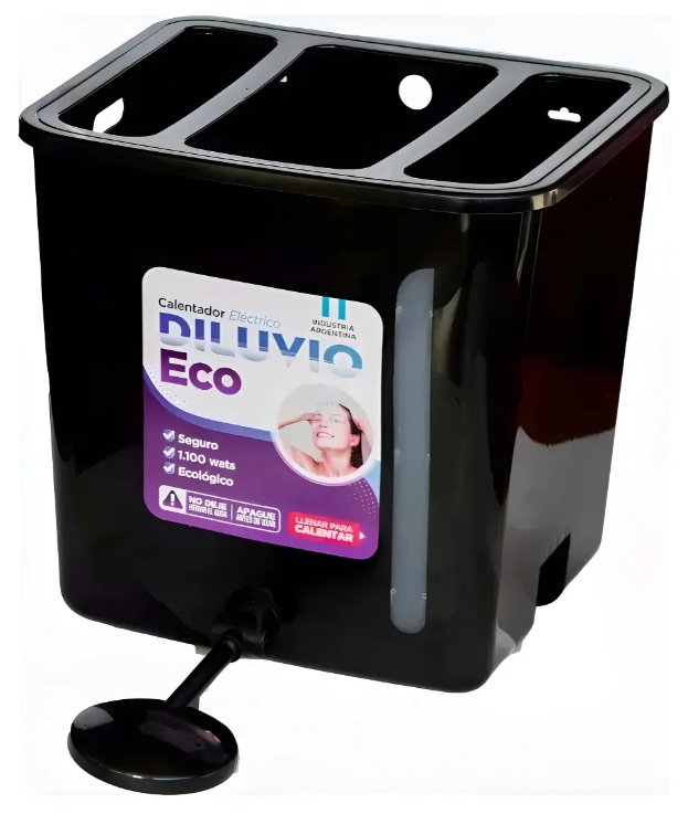 Calefón Eléctrico Diluvio 20L Plástico Negro 1.1Kw